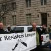 War Resisters League leads off procession to IRS.